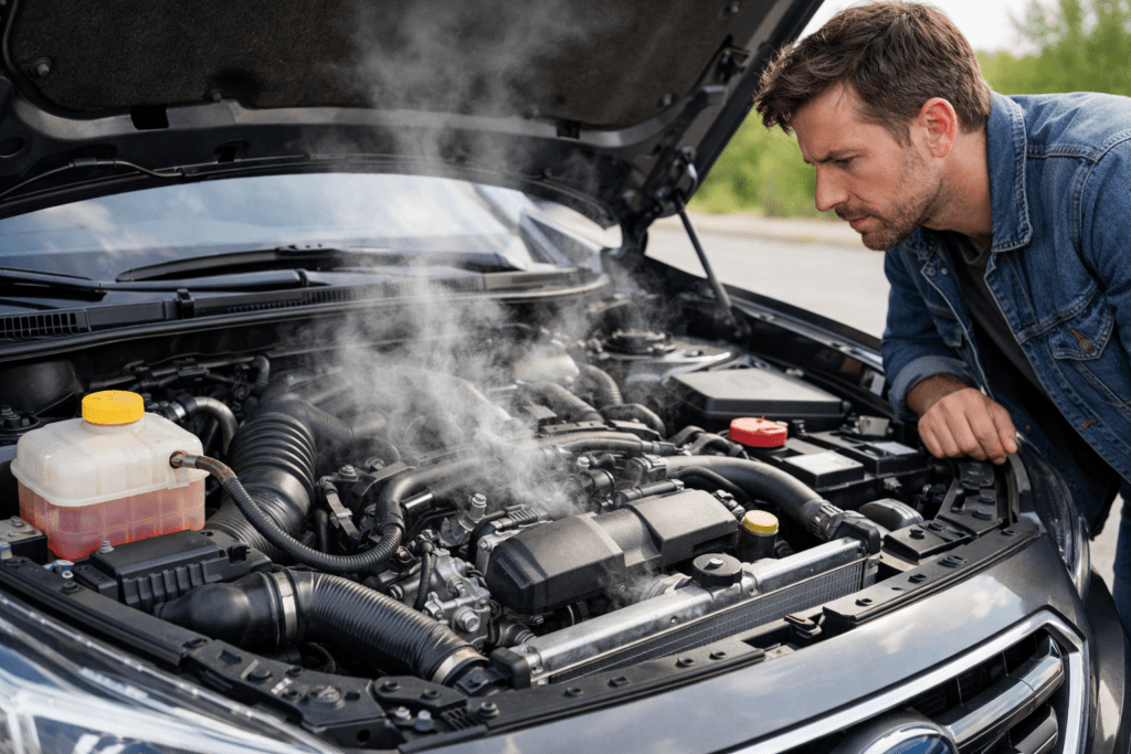 car engine overheating with steam coming out under hood