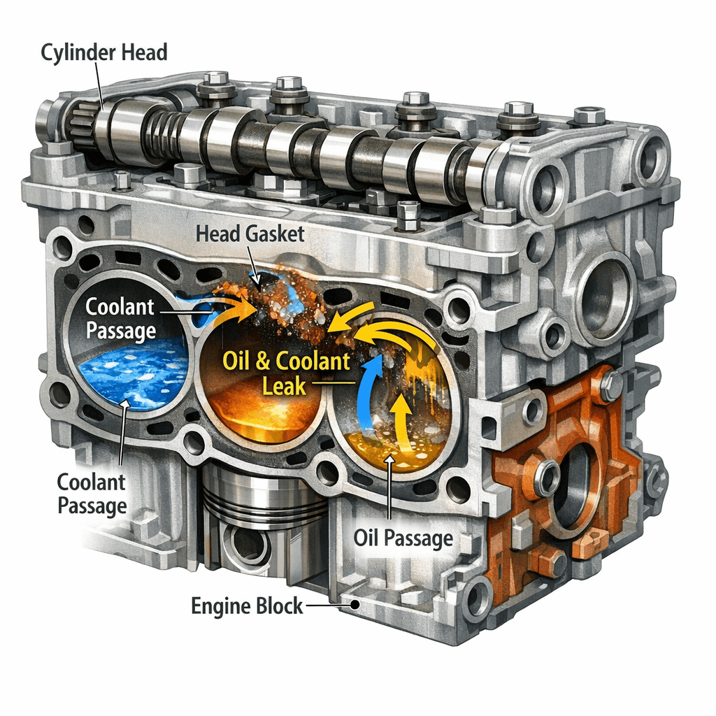 blown head gasket causing oil in coolant reservoir