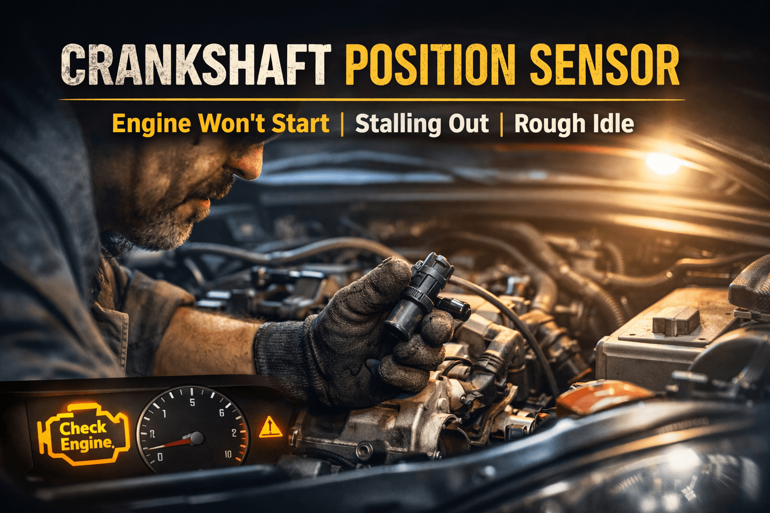 crankshaft position sensor symptoms causing engine no start stalling and check engine light