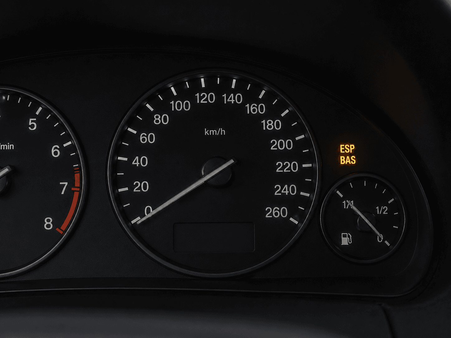 ESP BAS light on car dashboard warning meter