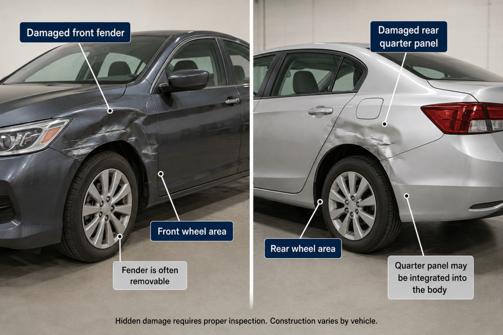 Fender Damage vs Quarter-Panel Damage
